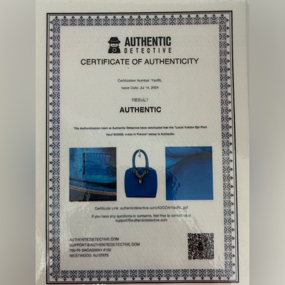 Louis Vuitton Blue Epi Pont Neuf With Chain & Lock 317 - Picture 12 of 12